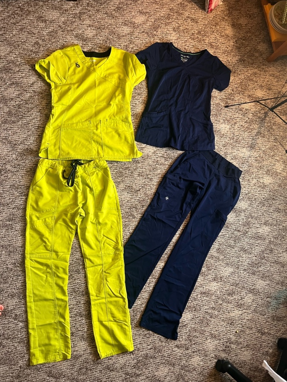 Two Sets of Scrubs Stretchy Comfy Small and XSmall
